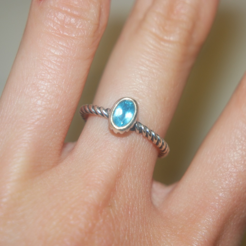 Retired Twisted Blue Topaz Ring Size 6 | James Avery